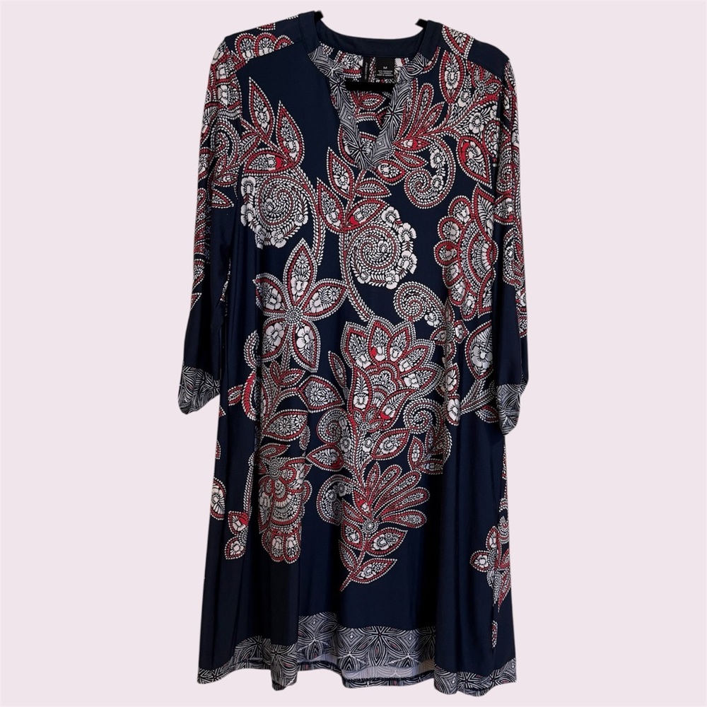 New Directions Medium Pink/Blue/White Paisley Dress, Excellent Condition